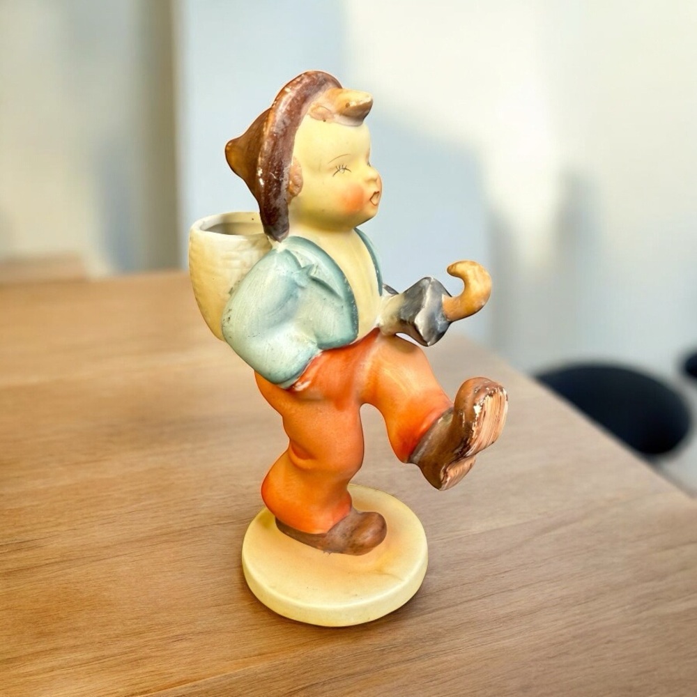 MADE IN OCCUPIED JAPAN Hummel-Style Boy Figurine Planter — 1945–1952